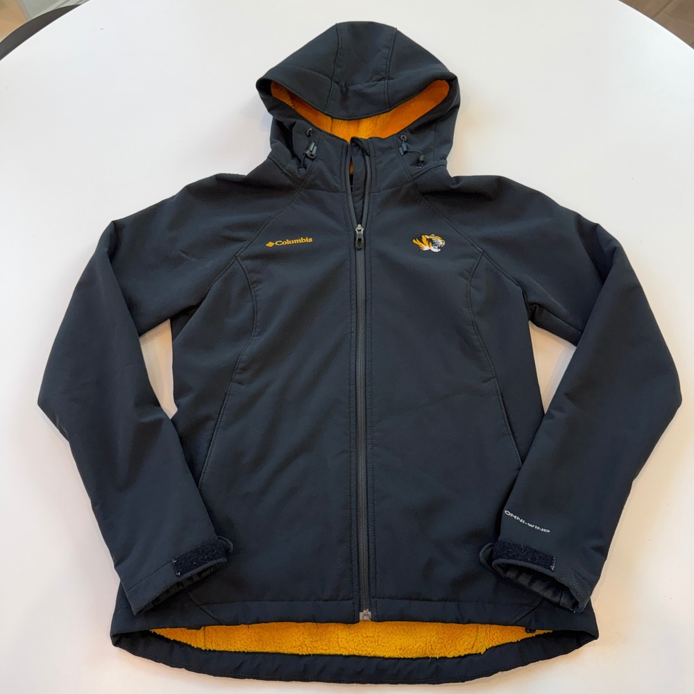 Columbia Mizzou Missouri Tigers Omni-Wind Black Softshell Jacket‎ Womens Medium